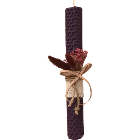 Λαμπάδα Deris Από Χρωματιστό Μελισσοκέρι Βιολετί